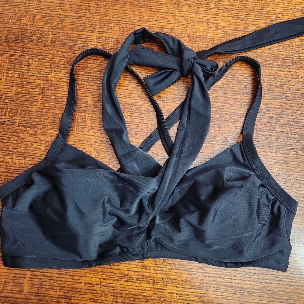 3/$25 Cupshe Swim Bikini Top 1x Strappy Black NWT